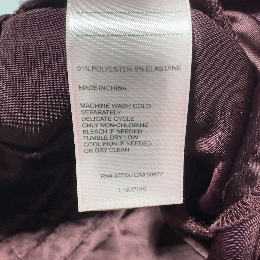 Laundry By Shelli Segal Velvet Velour Pant Suit Set M Burgundy MISSING BUTTON - Picture 7 of 15